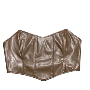 Princess Polly Brown Leather Corset Top